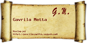 Gavrila Metta névjegykártya